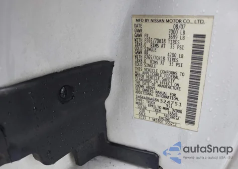 2008 Nissan Titan Se из США, поврежденный, VIN 1N6BA06A68N324751